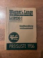 Wagner & Lange Preisliste 1936, Ophalen of Verzenden, Zo goed als nieuw