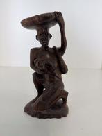 Afrikaans houtsnijwerk – moeder met kind (21 cm), Antiek en Kunst, Ophalen of Verzenden