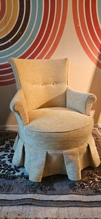 Vintage Fauteuil met Stof Bekleding, Gebruikt, Vintage, 75 tot 100 cm, Ophalen of Verzenden