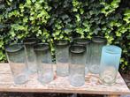 Glazen vazen rookglas nog 5x zwart/grijs 1 wit, Huis en Inrichting, Woonaccessoires | Vazen, Zwart, Ophalen of Verzenden, Minder dan 50 cm