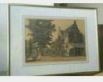 Oude Gravure ingekleurd de Waag Enkhuizen., Antiek en Kunst, Kunst | Etsen en Gravures, Ophalen