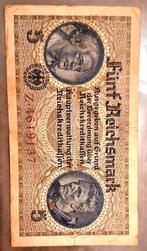 Duitsland 5 Reichsmark 1940-45 Deerde Reich, Verzenden, Duitsland