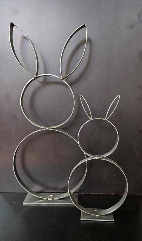 Unieke Grote Metalen Paashaas – Een Echt Eyecatcher!, Huis en Inrichting, Woonaccessoires | Overige, Nieuw, Ophalen