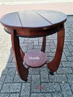 Antiek eiken in amsterdamse school stijl salontafel, bijzett, Ophalen, Gebruikt, 50 tot 100 cm, 50 tot 75 cm