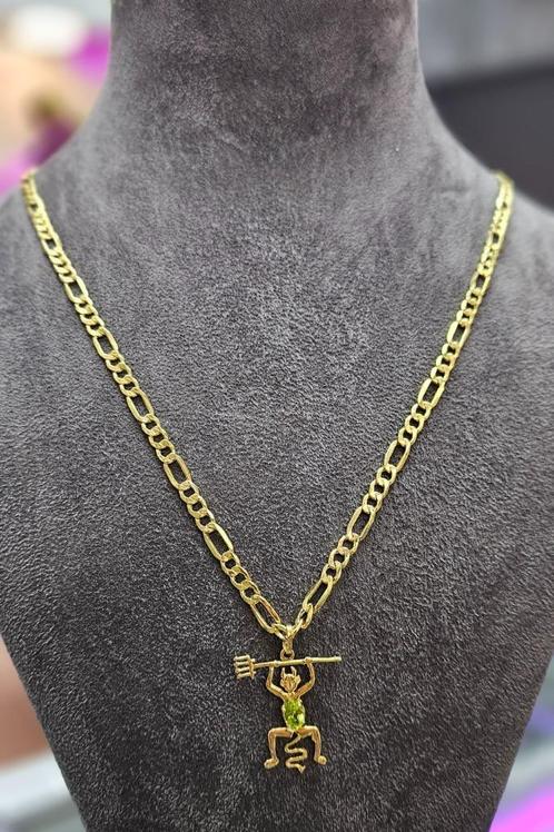 Figaro 14k goud ketting, Sieraden, Tassen en Uiterlijk, Kettingen, Nieuw, Goud, Goud, Ophalen of Verzenden