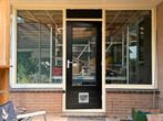 Deur met kattenluik, Ophalen, 80 tot 100 cm, 200 tot 215 cm, Glas