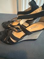 Zwarte sleehak zomerschoenen, Geox, Zwart, Zo goed als nieuw, Sandalen of Muiltjes