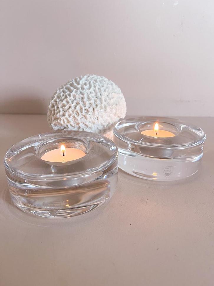 Orrefors Zweden Theelichthouder - Simpel & Mooi, Huis en Inrichting, Woonaccessoires | Kandelaars en Kaarsen, Zo goed als nieuw