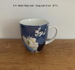 Albert Heijn mok blauwe bloem hoog 8+ cm  Ø 7½ cm, A H beker, Ophalen of Verzenden, Porselein, Overige stijlen, Kop(pen) en/of Schotel(s)