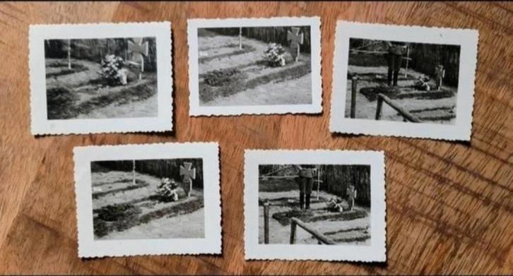 5 veld graf foto's WW2 duitse officier WK2 -WO2 German Duits, Verzamelen, Militaria | Tweede Wereldoorlog, Foto of Poster, Duitsland