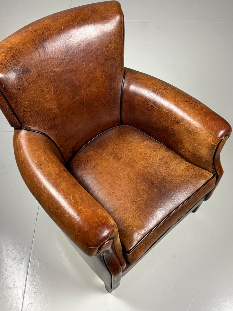 Fauteuil schapenleer klassiek, Huis en Inrichting, Fauteuils, Ophalen, Zo goed als nieuw, 75 tot 100 cm