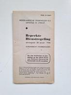 Oud NS Spoorboekje/Beperkte Dienstregeling 28 januari 1946, Boek of Tijdschrift, Gebruikt, Ophalen of Verzenden, Trein