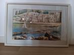 St. Tropez, zomers aquarel. 62 cm, bij 43 cm, Antiek en Kunst, Kunst | Schilderijen | Modern, Ophalen of Verzenden