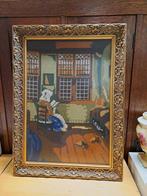 Vintage Schilderij met Gouden Lijst, Ophalen of Verzenden