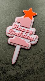 1e Verjaardag Taart Topper - "Happy Birthday" - Versiering, Ophalen of Verzenden, Nieuw, Taarten, Versiering