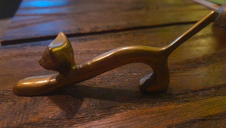 Bronzen Kat Sculptuur, Antiek en Kunst, Antiek | Koper en Brons, Brons, Ophalen of Verzenden