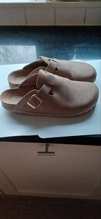 Leren - nubuk clogs / klompen - 40 - beige, Beige, Overige typen, Ophalen of Verzenden, Zo goed als nieuw