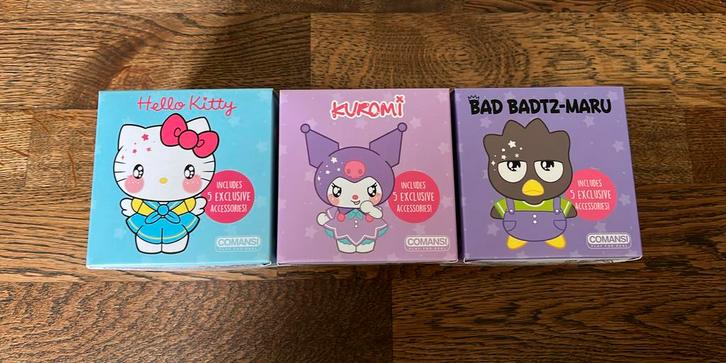 Hello kitty, kuromi & badtz-maru poppetjes Sanrio, Verzamelen, Poppetjes en Figuurtjes, Zo goed als nieuw, Ophalen of Verzenden