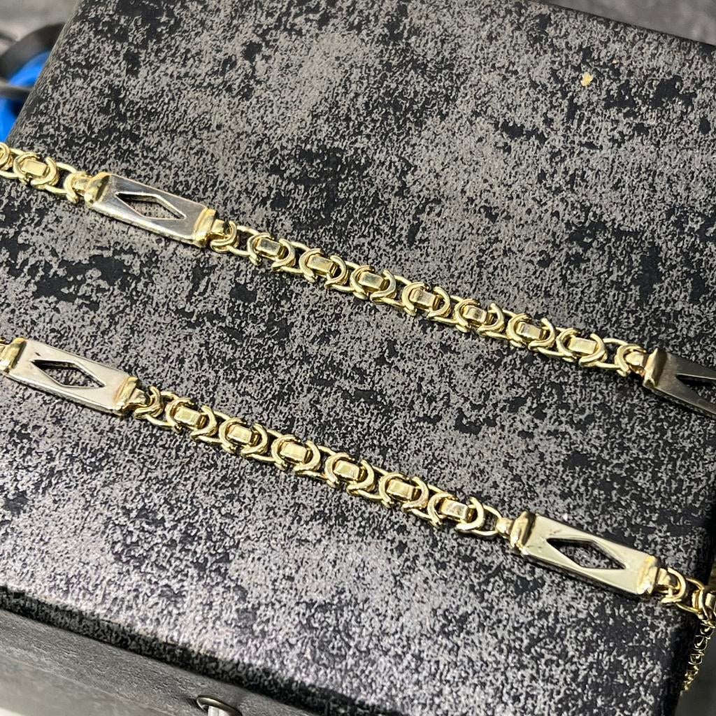 14k gouden ketting koningsketting 40 gram plat schakel, Sieraden, Tassen en Uiterlijk, Kettingen, Ophalen of Verzenden, Zo goed als nieuw