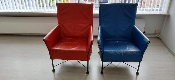 2 Design Montis fauteuils samen voor 350 euro, Huis en Inrichting, Fauteuils, Gebruikt, Leer, 50 tot 75 cm, 75 tot 100 cm, Ophalen