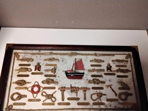 Mariteam schilderij met diverse scheeps knopen en accesarios, Verzamelen, Scheepvaart, Ophalen