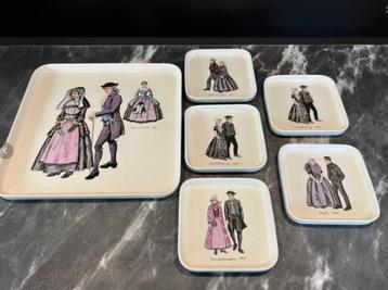 Vintage Villeroy & Boch taartset 6 delig Klederdracht  1960 beschikbaar voor biedingen