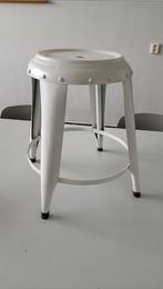 witte metalen kruk vintage industrieel design Tolix stijl, Ophalen of Verzenden, Gebruikt, Staal