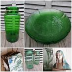 Vintage borden groen glas arcoroc, Ophalen of Verzenden