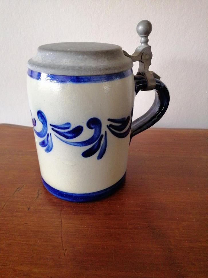 Authentieke Duitse Bierpul met Deksel - Beck Inkelbühl, Antiek en Kunst, Antiek | Keramiek en Aardewerk, Ophalen of Verzenden