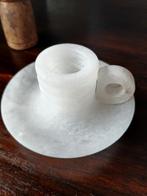 Albast kaarsenstandaard, Wit, Ophalen of Verzenden, Zo goed als nieuw, Metaal