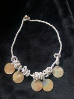 Vintage Ketting met Parelmoer Kralen, Gebruikt, Wit, Ophalen of Verzenden, Overige materialen