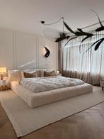 Tweepersoonsbed Bouclé Ivoor, Ophalen, Tweepersoons, Zo goed als nieuw, 180 cm