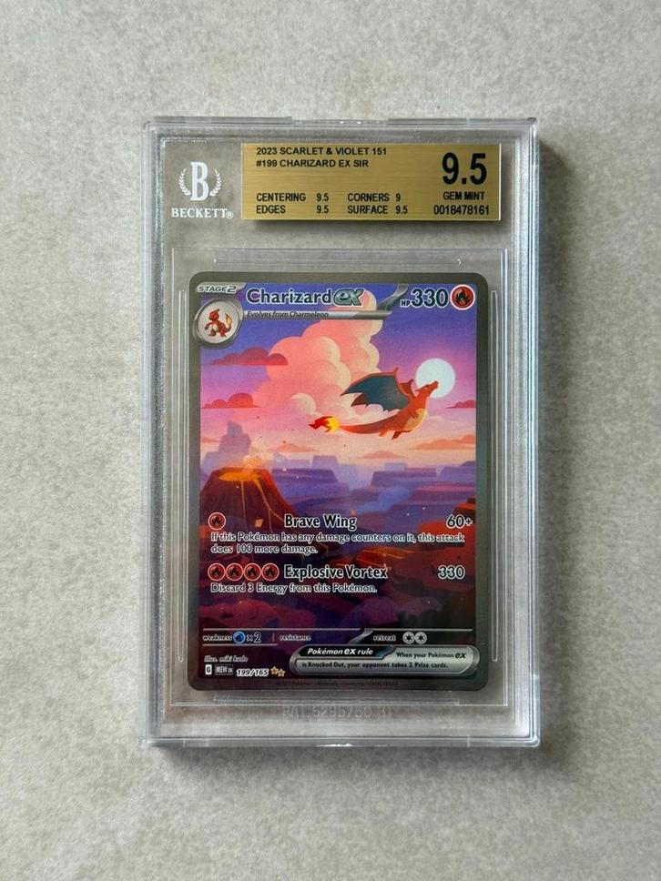 Charizard 151 BGS 9,5, Hobby en Vrije tijd, Verzamelkaartspellen | Pokémon, Zo goed als nieuw, Ophalen of Verzenden