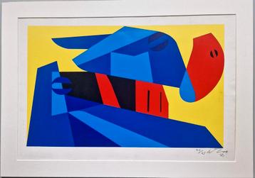 Jan van der Zee - Groninger Ploeg Compositie '85 zeefdruk beschikbaar voor biedingen
