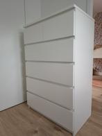 IKEA Malm ladekast zes lades wit, Huis en Inrichting, Kasten | Ladekasten, Ophalen, 5 laden of meer, 100 tot 150 cm, 50 tot 100 cm