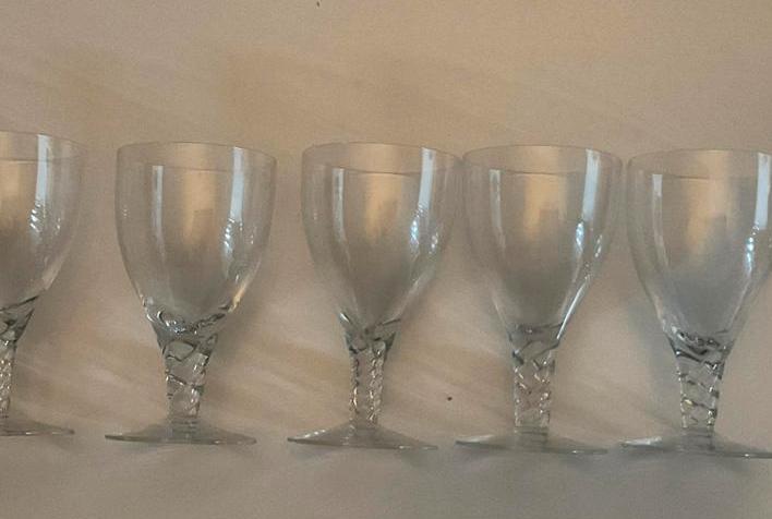 Orrefors, Zweden: 6 sherryglazen Spiral Clear h.10 cm  1960, Antiek en Kunst, Antiek | Glas en Kristal, Ophalen of Verzenden
