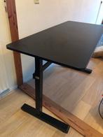 Zwart verstelbaar bureau met hendel, Huis en Inrichting, Tafelonderdelen, Ophalen, 50 tot 100 cm, Zo goed als nieuw, Rechthoekig