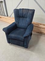 Sta op stoel, elektrisch, relax stoel, blauwe stof, Ophalen, Gebruikt, 75 tot 100 cm, Stof