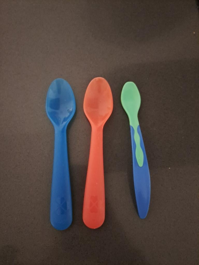 Ikea kinderlepels babylepels gekleurde kunstof lepels, Kunststof, Gebruikt, Ophalen of Verzenden, Vaatwasserbestendig