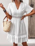 Jurk Zomer met kant Wit maat 36 Shein, Kleding | Dames, Jurken, Wit, Ophalen of Verzenden, Zo goed als nieuw, Maat 36 (S)