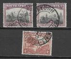 Zuid Afrika 1927 Pictorials recess var SACC 33c-35c zie omsc, Verzenden, Zuid-Afrika, Gestempeld