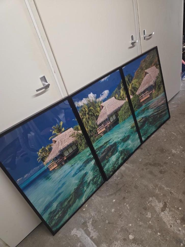 Drieluik fotolijsten, Huis en Inrichting, Woonaccessoires | Lijsten, Gebruikt, 75 cm of meer, 50 tot 75 cm, Kunststof, Ophalen