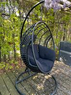 Hangstoel Egg chair Hangei zwart, Tuin en Terras, Metaal, Zo goed als nieuw, Ophalen