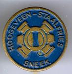 Hoogeveen Staalfries Sneek blauw op koper speldje ( P_216 ), Verzenden, Nieuw, Merk, Speldje of Pin