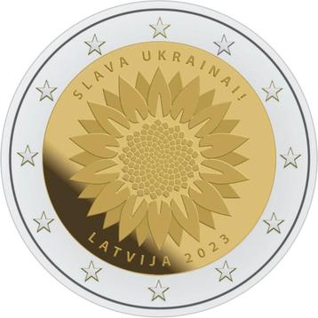 2 euro Letland 2023 - Zonnebloem voor Oekraine (UNC)