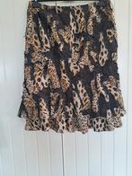 Rok met panterprint en borduursels, mt.40, Maat 38/40 (M), Bruin, Verzenden, Zo goed als nieuw