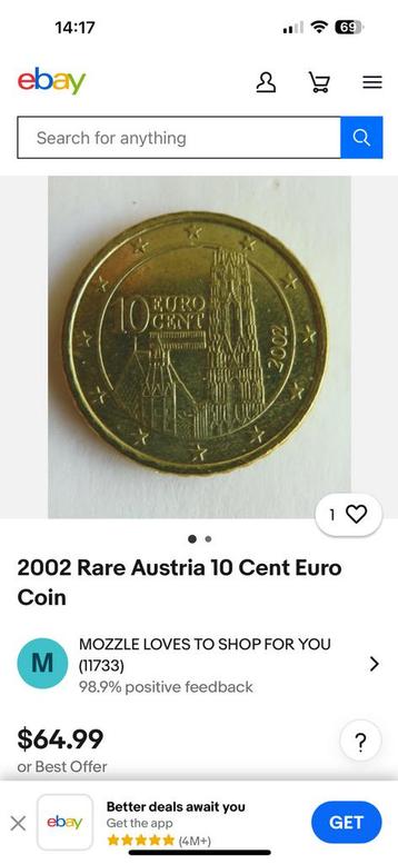 2002 austria coin 10 cent beschikbaar voor biedingen