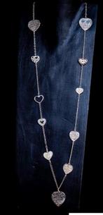 LANGE ketting met HARTJES  ZILVER 925 VERSTELBAAR 80 cm, Sieraden, Tassen en Uiterlijk, Kettingen, Ophalen of Verzenden, Zo goed als nieuw