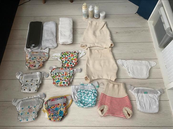 Pakket wasbare nachtluiers luiers Popolini Petit Lulu, Kinderen en Baby's, Badjes en Verzorging, Gebruikt, Ophalen of Verzenden