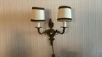 vintage wandlamp met 2 armen en stoffen kapjes – barokstijl, Ophalen, Gebruikt